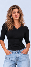 Load image into Gallery viewer, RYDER essential black V- neck top