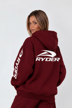 Load image into Gallery viewer, RYDER oversized burgundy hoodie