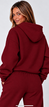 Load image into Gallery viewer, Burgundy oversized hoodie
