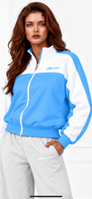 Load image into Gallery viewer, RYDER light blue colourblock track jacket
