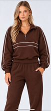 Load image into Gallery viewer, RYDER chocolate brown half zip jumper
