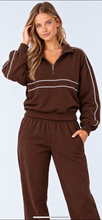 Load image into Gallery viewer, RYDER chocolate brown half zip jumper
