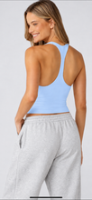 Load image into Gallery viewer, RYDER racerback light blue crop top
