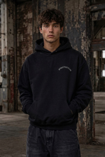 Load image into Gallery viewer, Box fit black hoodie
