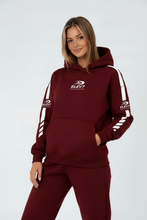 Load image into Gallery viewer, ELEV7 oversized burgundy hoodie
