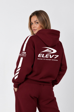 Load image into Gallery viewer, ELEV7 oversized burgundy hoodie
