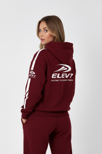 Load image into Gallery viewer, ELEV7 oversized burgundy hoodie
