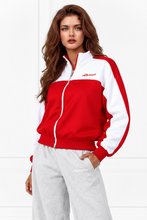 Load image into Gallery viewer, RYDER red colourblock track jacket
